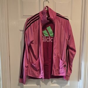 Adidas Pink Jacket with Black Accents